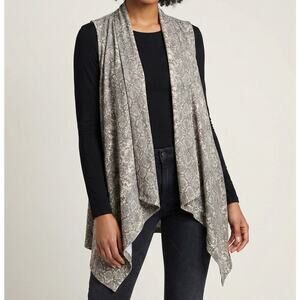 C est 1946 Open Cardigan Sleeveless Gray 22/24 Polyester Spandex